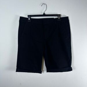 LOFT Bermuda Shorts Womens Size 12 Black Cotton Stretch Cuffed Casual NWT